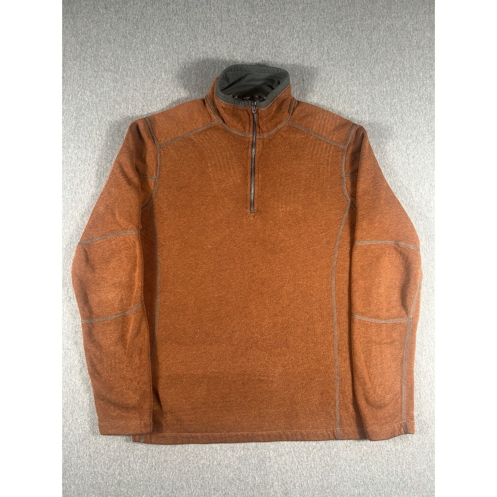 KÜHL Men's Revel 1/4 Zip Pullover Fleece Sweater - Rust‎ Orange M